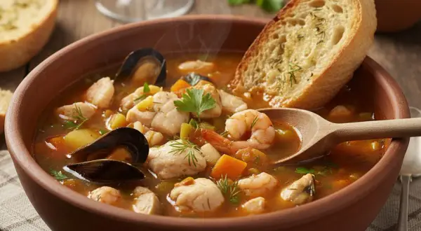 Soupe de poisson aux morceaux : bouillon riche, filets parfaits